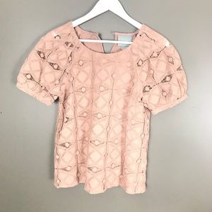 Maeve Lace Sylvia Pink Blouse S